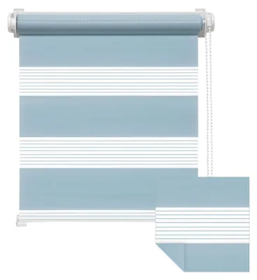 Produktbild von Doppelrollo Fenster ohne Bohren Zevra 140x160cm hellblau VICTORIA M