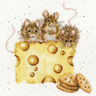 Produktbild von Bothy Threads 'Crackers About Cheese' Kreuzstich-Set, 26x26cm, XHD53