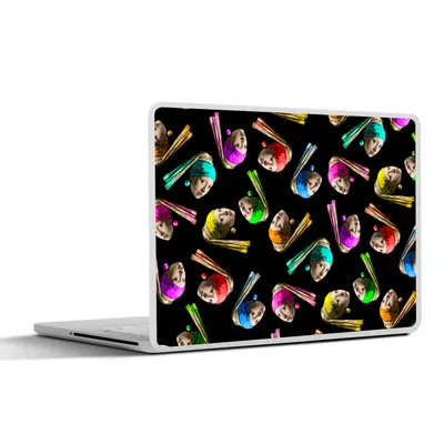 Produktbild von MuchoWow® Laptop Aufkleber Sticker Cover Girl with a Pearl Earring - Muster - Regenbogen 30x21 cm - Sticker für Laptop - Selbstklebend