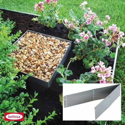 Image de Bellissa Bordure de pelouse Square galvanisée 30x30cm H13cm Bordure de parterre