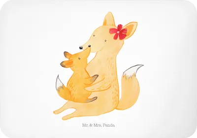 Produktbild von Mr. & Mrs. Panda Kühlschrankmagnet Fuchs Mama - Weiß - Geschenk, büromagnet, magnet, whiteboardmagnet, Notizhalter, Tochter, zettelhalter, Schoß, Muttertag, Mutter