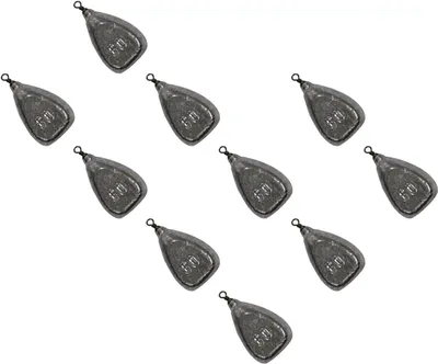 Produktbild von 10 Stück "FILSTAR PRO" 60g Tropfenblei Birnenblei Fluss Grundblei mit Wirbel
