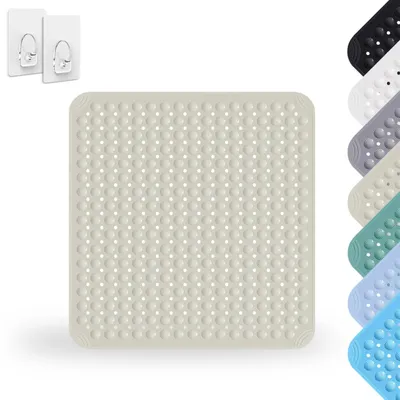 Image de Omgoods - Tapis de douche antidérapant, 80 x 80 cm, lavable, avec 2 crochets
