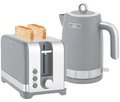 Produktbild von HOMCOM 2200 W Wasserkocher- und Toaster-Set mit Thermostat, Grau