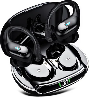Zdjęcie produktu dla Słuchawki Bezprzewodowe Bluetooth Dokanałowe Sportowe Głośne + Powerbank