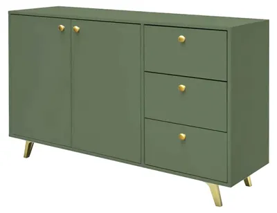 Produktbild von Masseno Kommode GALIO 100 cm Sideboard mit  Schubladen und 4 Türen für Wohnzimmer Schlafzimmer Modern 100x41x112 cm Grün
