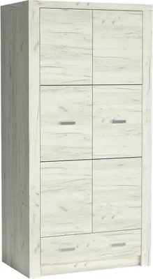 Obrázok produktu pre Šatníková skriňa so šuplíkom BESS - šírka 96 cm, dub kraft biely