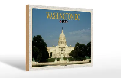 Produktbild von Holzschild Reise 30x20cm Washington DC USA United States Capitol