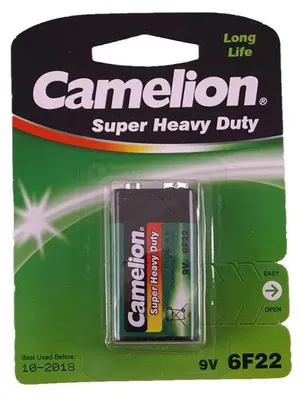 Productafbeelding van Camelion Super Heavy Duty, 1 stuk per blisterverpakking, 6F22 / 9V blokbatterij, type BP1