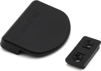 A black door handle and a small black mounting plate are shown on a white background.