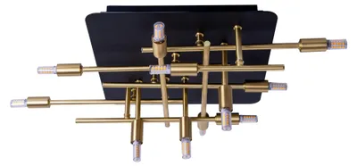 Produktbild von Deckenleuchten - LED Deckenleuchte "ANCONA" mit Backlight L: 51cm schwarz / gold, Deckenlampe im Industrial Style, aus Metall in messing, 51 x 48 x 15 cm, G9-Fassung – Backlight