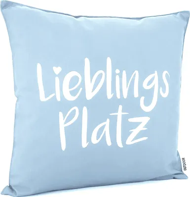 Produktbild von heimtexland ® Outdoorkissen 45x45 Dekokissen Outdoor Garten Lounge Deko Kissen Typ839 Lieblingsplatz Hellblau