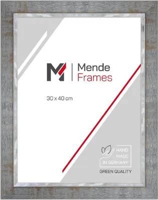 Produktbild von MendeFrames H670 Holz-Bilderrahmen grau 15x20 cm Antireflexglas