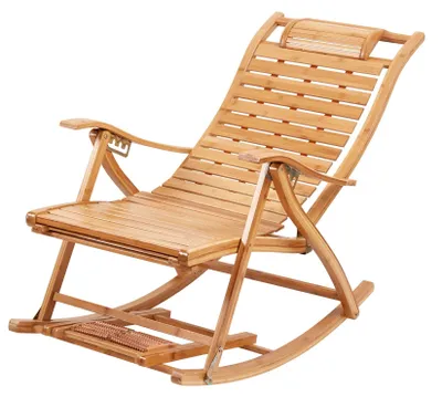 Immagine prodotto di Sedia a dondolo in bambù - Sedie a dondolo - Sedia a dondolo per adulti - Pieghevole e portatile - Poltrona relax
