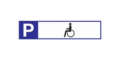 Immagine prodotto di Segnaletica di parcheggio Parcheggio per disabili L460xL110 mm alluminio bianco/blu/nero