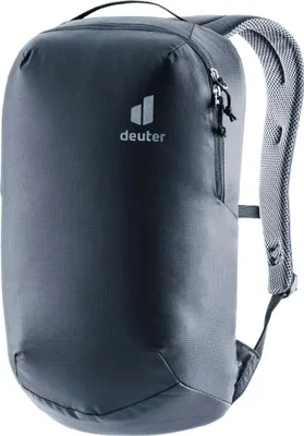 A black Deuter backpack is shown against a white background.