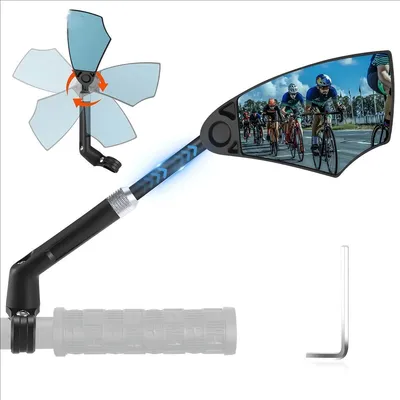 Produktbild von 360° verstellbarer Fahrradrückspiegel, Lenker-Weitwinkelspiegel rechts