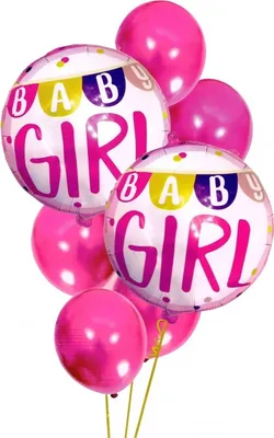 Obrázek produktu pro KIK Balónky pro holčičku babyshower 30-46 cm 7 ks růžové