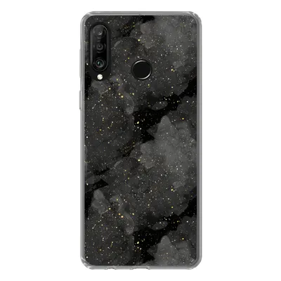Produktbild von MuchoWow® Handyhülle Schutzhülle Hülle für Huawei P30 Lite Marmor - Glitter - Gold - Schwarz - Muster Silikon Softcase Handy Hülle - Handyhülle