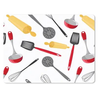 Produktbild von MuchoWow® Mauspad Mousepad Muster - Küchenutensilien - Spatel - Nudelholz 23x19 cm - Mousepads - Maus Mat - Pad - Mausunterlage - Schreibtischunterlage - Mauspad