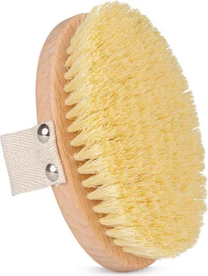 Produktbild von Habys Massagebürste für die Trockenmassage | aus Buchenholz mit 100 % Tampico-Pflanzenfasern | Trockenbürste hart | zur Reduzierung von Cellulite
