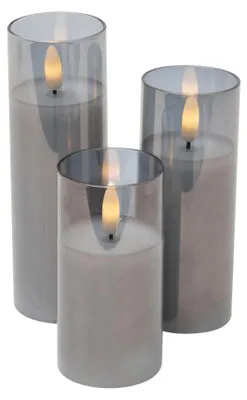 Immagine prodotto di Set di 3 candele LED in vetro HOME CDS3