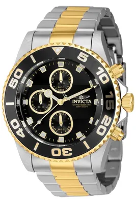 Zdjęcie produktu dla Invicta Pro Diver 43407 Zegarek męski - Mechanizm kwarcowy - Stal nierdzewna z Czarną Tarcza - 43 mm