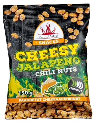 Produktbild von Poppamies Snacks Cheesy Jalapeno Chili Nuts 150g