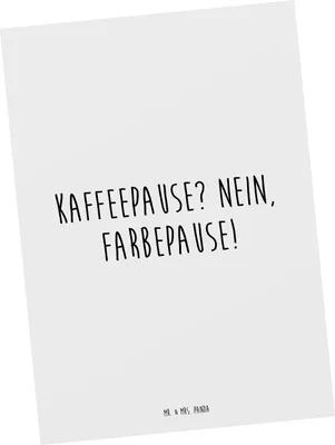 Produktbild von Mr. & Mrs. Panda Postkarte Spruch Künstlerin Farbepause - Weiß - Geschenk, Designkarte, Pause, Grußkarte, Ansichtskarten, Kreativität, Beruf, Kunstschaffende, bildkarte