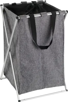 Produktbild von WENKO Wäsche Korb 52 L Sammler Box Sack Tonne Truhe Grau meliert Bad Gäste WC