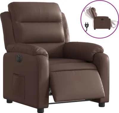 Produktbild von vidaXL Elektrischer Relaxsessel Braun Kunstleder