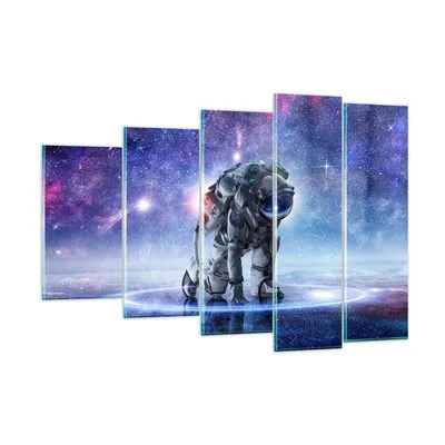 Produktbild von Bilder auf glas - Kosmonaut Weltraum - 150x100cm - Glasbilder - Wandbilder - Kunstdruck - zum Aufhängen bereit - Wanddekoration aus Glas - Glas Bilder - Wandbild auf Glas - 5 Teile - GEG150x100-3985