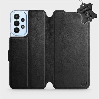 Produktbild von Echtleder Handyhülle für Galaxy A23 4G, Mobiwear Leather, Schwarz