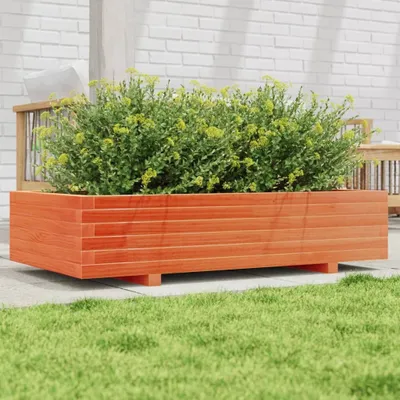 Produktbild von Design Pflanzkübel Wachsbraun 110x60x26,5 cm Massivholz Kiefer, Gabionen 2024 Neu