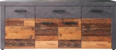 Produktbild von trendteam Wohnen Sideboard Indy Graphit Grau Matera-Old Wood NB/Old Wood NB 178 x 76 x 40 cm