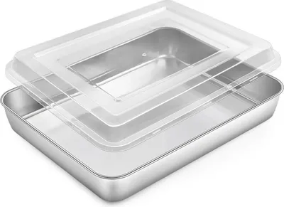 Produktbild von Homikit Edelstahl Backblech mit Luftdichtem Deckel 31,6x24,7x4,8cm