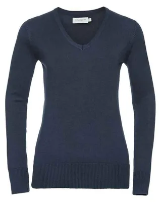 Imagen del producto de Russell Collection - Jersey de cuello en V para mujer, modelo LT4592 (talla XL), color azul oscuro