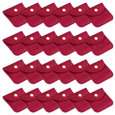 Produktbild von Samt Schmuckbeutel 24 Stück in Rosa Rot