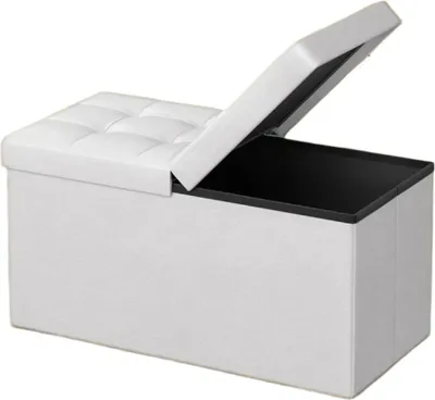 Produktbild von Aufbewahrungsbank mit Sitzfläche – faltbare Aufbewahrungsbox – platzsparend – 76 x 38 x 38 cm