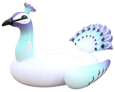 Produktbild von Riesige aufblasbare Pfau-Poolinsel, Strandfun-Schwimmkörper, Party-Schwimmspielzeug, Poolinsel, Sommer-Poolfloß-Liege für Erwachsene und Kinder von