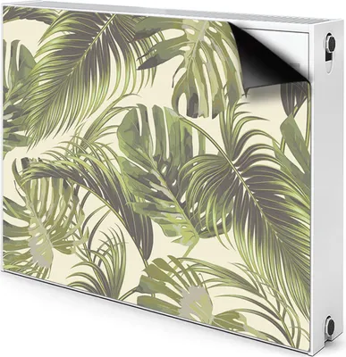 Produktbild von Magnet Heizkörper-Abdeckung Verkleidung Abdeckung Heizkörperabdeckung 100x60 cm  - Tropisch, Blätter