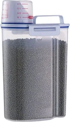 Produktbild von Vorratscontainer, luftdicht für Hundefutter, Vorratsdose, Aufbewahrungsbox mit Messbecher, Vorratsdose für Tiernahrung, 2,7 l für 42 kg, Müsli-Behälter für Trockenfutter, Getreide und Mehl, Kaffee