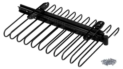 Produktbild von Ausziehbarer Hosenbügel für Kleiderschrank, Hosen aufhänger ausziehbar mit 11 hosenhaken, Schwarz, Stahl