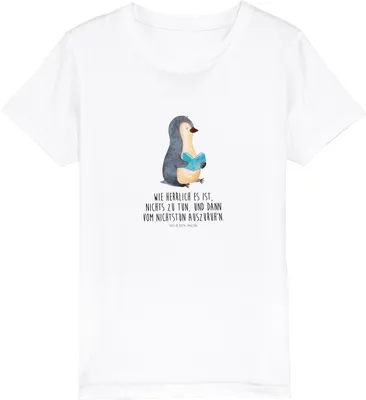 Produktbild von Mr. & Mrs. Panda Kleinkinder T-Shirt Pinguin Buch 12-14 Jahre (152/164) - Weiß - Geschenk, Urlaub, Kinder, Ferien, Kindershirt, Teenager, Baumwoll, Jungen, Pause