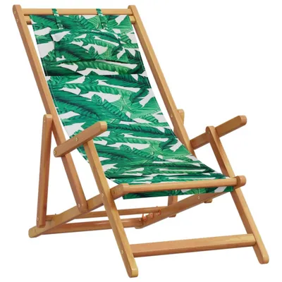 Immagine prodotto di Sedia da Spiaggia Pieghevole Foglie Legno Eucalipto e Tessuto