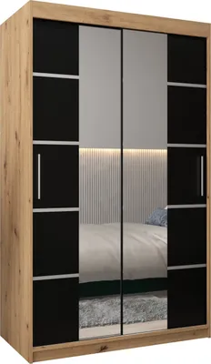 Produktbild von Kleiderschrank, Schiebetürenschrank Schlafzimmer, Schrank mit Spiegel VERONA 4 120 cm