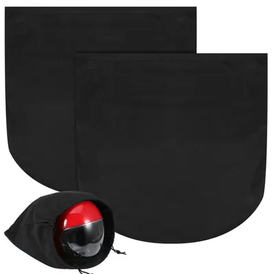 Immagine prodotto di 2 sacche porta-casco in poliestere, dimensioni 48x44 cm, colore nero, con coulisse