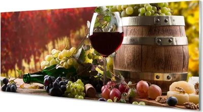 Produktbild von Glasbilder 125x50 Wandkunst Herbstweinglas