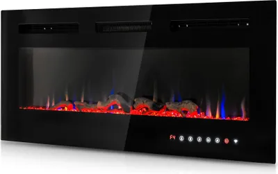 Produktbild von Termofol Elektrokamin - Kamin Elektrisch - Elektrokamin mit Heizung und Kaminfeuer - Schwarz - 91,4 cm