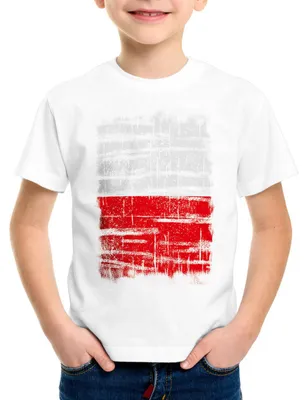 Produktbild von Polen Vintage Flagge Kinder T-Shirt Poland EM WM Olympia
